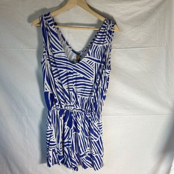 Rachel Pally Zebra Striped Jersey Knit Romper Sz S - Picture 1 of 6